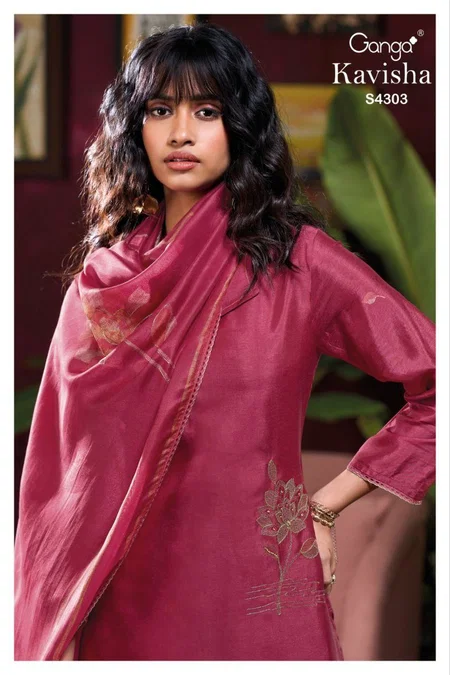 Kavisha 4303 By Ganga Bemberg Silk Bulk Designer Salwar Suits Orders In India